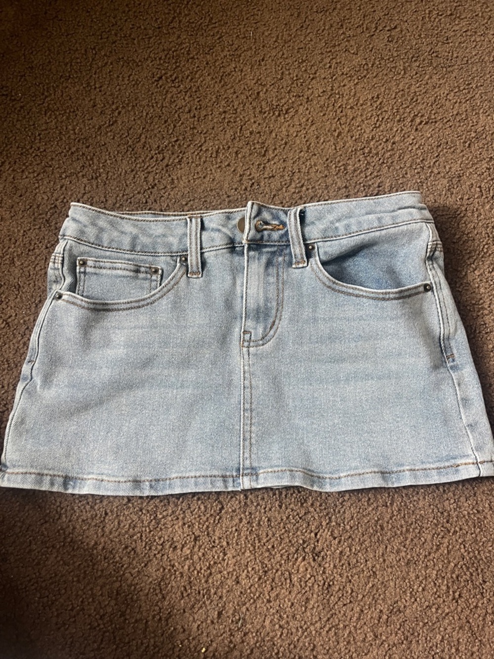 Fashion Nova Light Blue Denim Mini Skirt